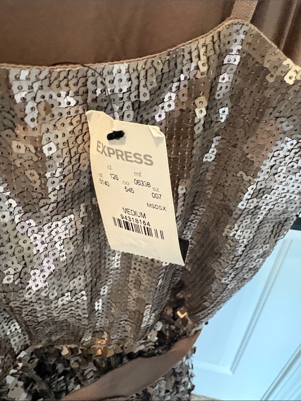 NWT Express Gold Sequin Mini Dress,Medium - Picture 4 of 8